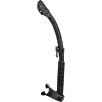 Dry snorkel with purge valve and flexible hose